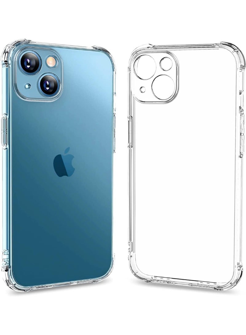 Case Compatible with iPhone 13/14 Cover Silicone Transparent TPU Gorilla Anti-shock Protector Camera Shockproof Corners - Clear - Image 1